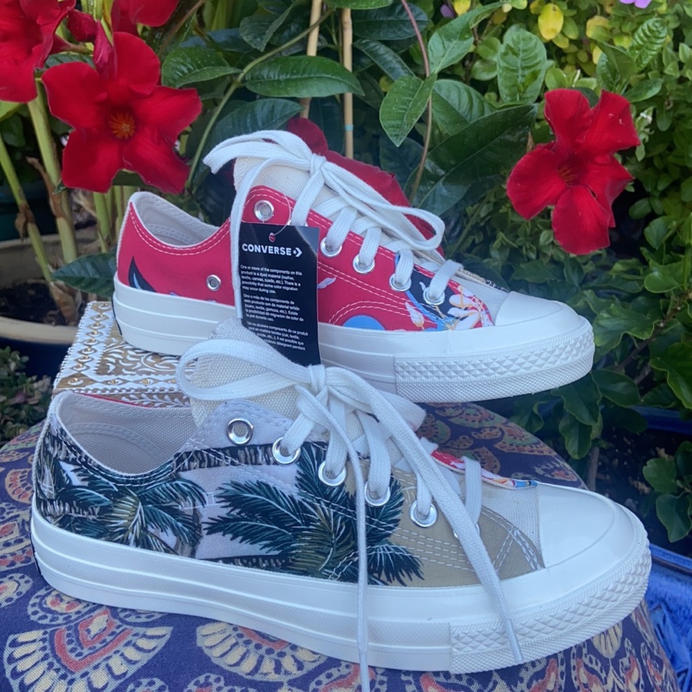 🌺 New Recycled Tropical Floral Shirt Chuck 70 OX Boho Sneakers 🌺